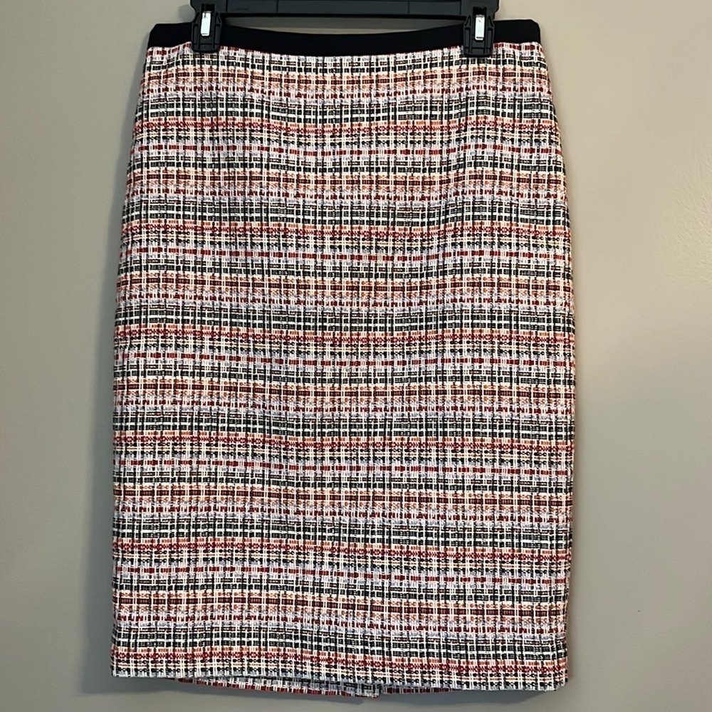 NWT Talbots Multicolor Metallic Tweed Pencil Skirt Size 6